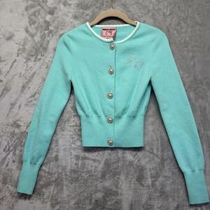 Sanrio‎ x Forever 21  Hello Kitty & Friends Women's Cropped Cardigan XS Y2K Blue